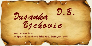 Dušanka Bjeković vizit kartica